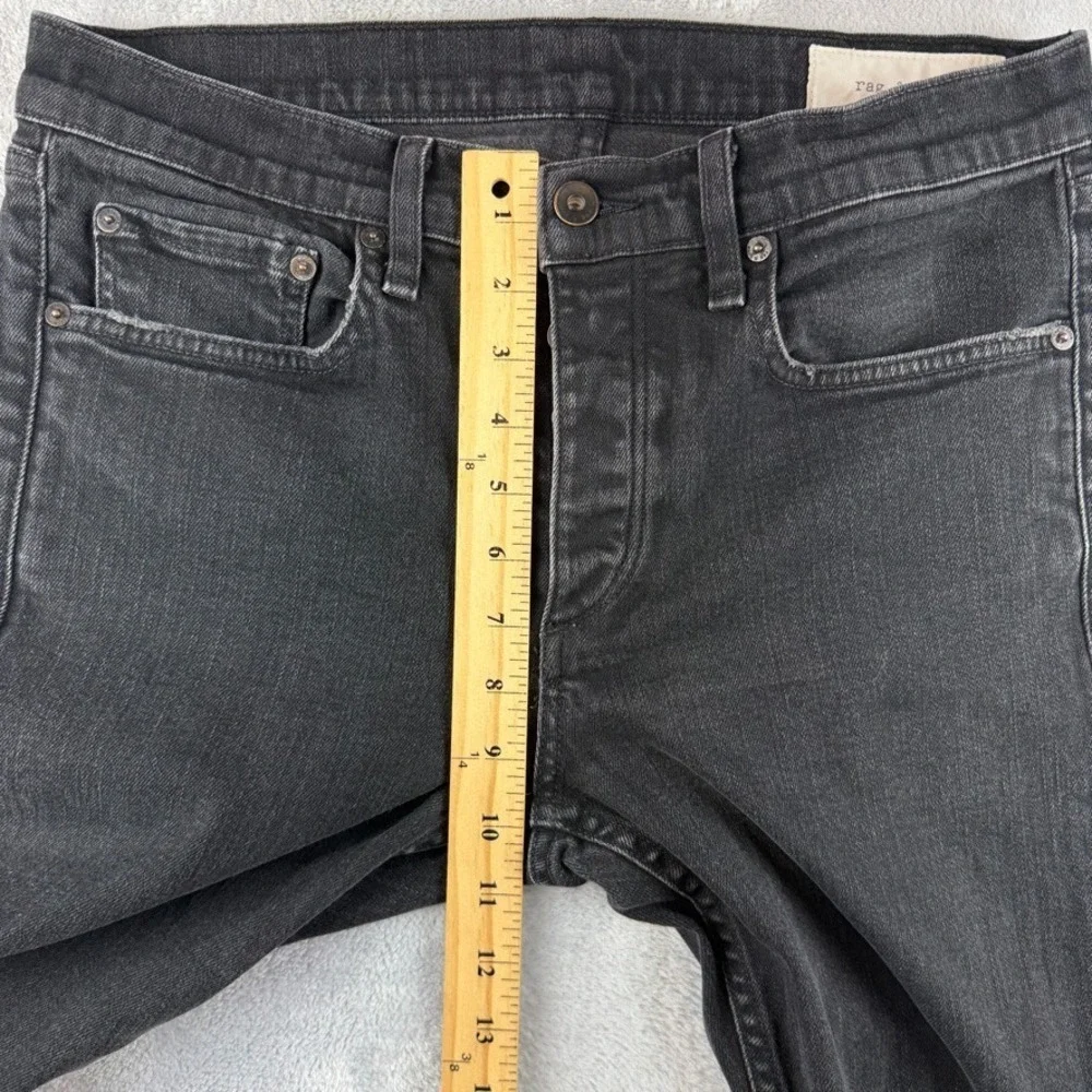 Rag & Bone Jeans Mens 32 Black Fit 1 Extra Slim Distressed Denim